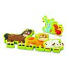 Hape Obojstranné puzzle Zvieratká a číslice 10 dielikov, 34,2 x 1,2 x 13 cm