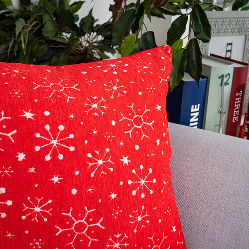 4Home Kissenbezug Snowfall in Red, 45 x 45 cm