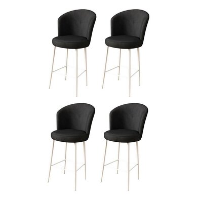 Set de scaune de bar Fora Black and White, 4 buc.