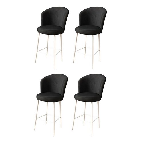 Set de scaune de bar Fora Black and White, 4 buc.