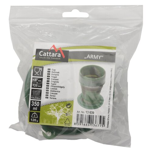 Cattara Army szilikon összecsukható pohár, 350 ml