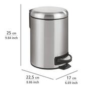 Wenko Leman Pedal Bin 3 l, nerjaveče jeklo