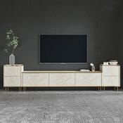Televizní stolek se skříňkami Imej Travertine and Gold
