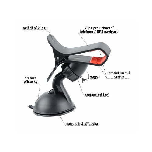 Compass Držák telefonu / GPS na přísavku Clips ,črna