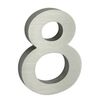 Hausnummer 8 aus Aluminium, 3D gebürsteteOberfläche
