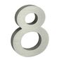 Hausnummer 8 aus Aluminium, 3D gebürsteteOberfläche
