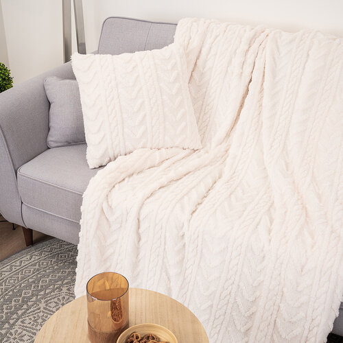 4Home Cozy Knit pléd, krém színű, 150 x 200 cm