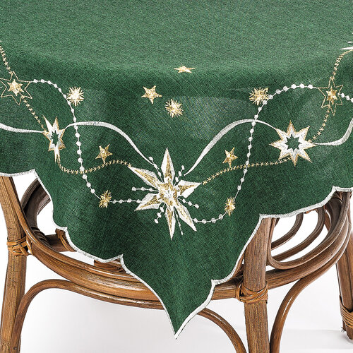 Vianočný obrus Vianočná hviezda zelená, 120 x 140 cm
