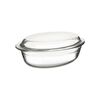 Vas de copt din sticlă Orion cu capac, oval, 33 x 20 x 12,5 cm