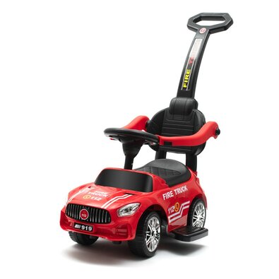 Mașinuță Baby Mix pentru copii cu sunet și bară deghidare Pompieri, roșu