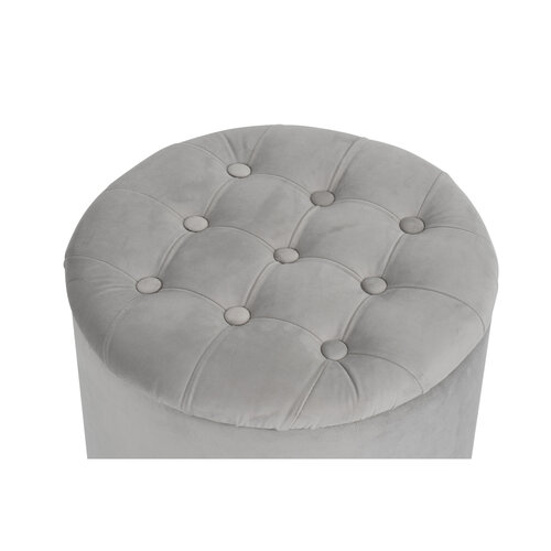 Taburet s úložným prostorem SOFT Button, šedá