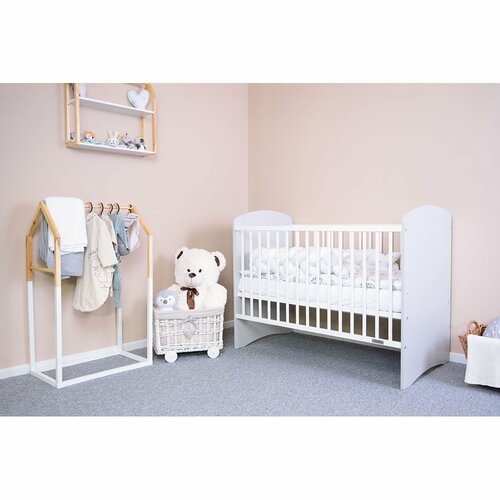 New Baby Łóżeczko dziecięce Leo, biało-szare