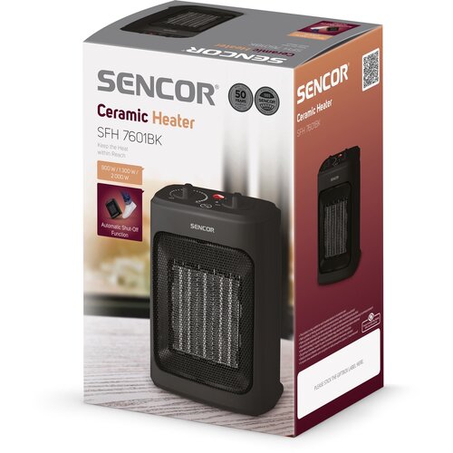 Sencor SFH 7601BK keramický ohrievač, čiernačierne