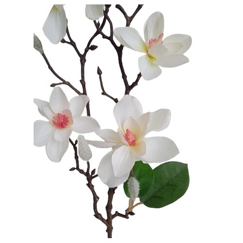 Sztuczna gałązka Magnolia biały, 64 cm