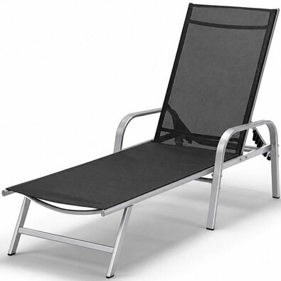Avenberg Polohovatelné relaxační lehátko Margarita, černá/stříbrná