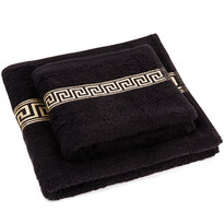 Sada ručníku a osušky Greek černá, 50 x 90 cm, 70 x 130 cm