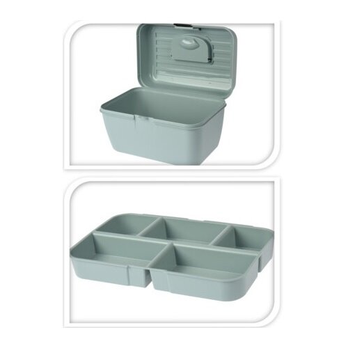 Kunststoff-Aufbewahrungsmultibox Trenton, 28,5 x 18 x 18,5 cm, Grau
