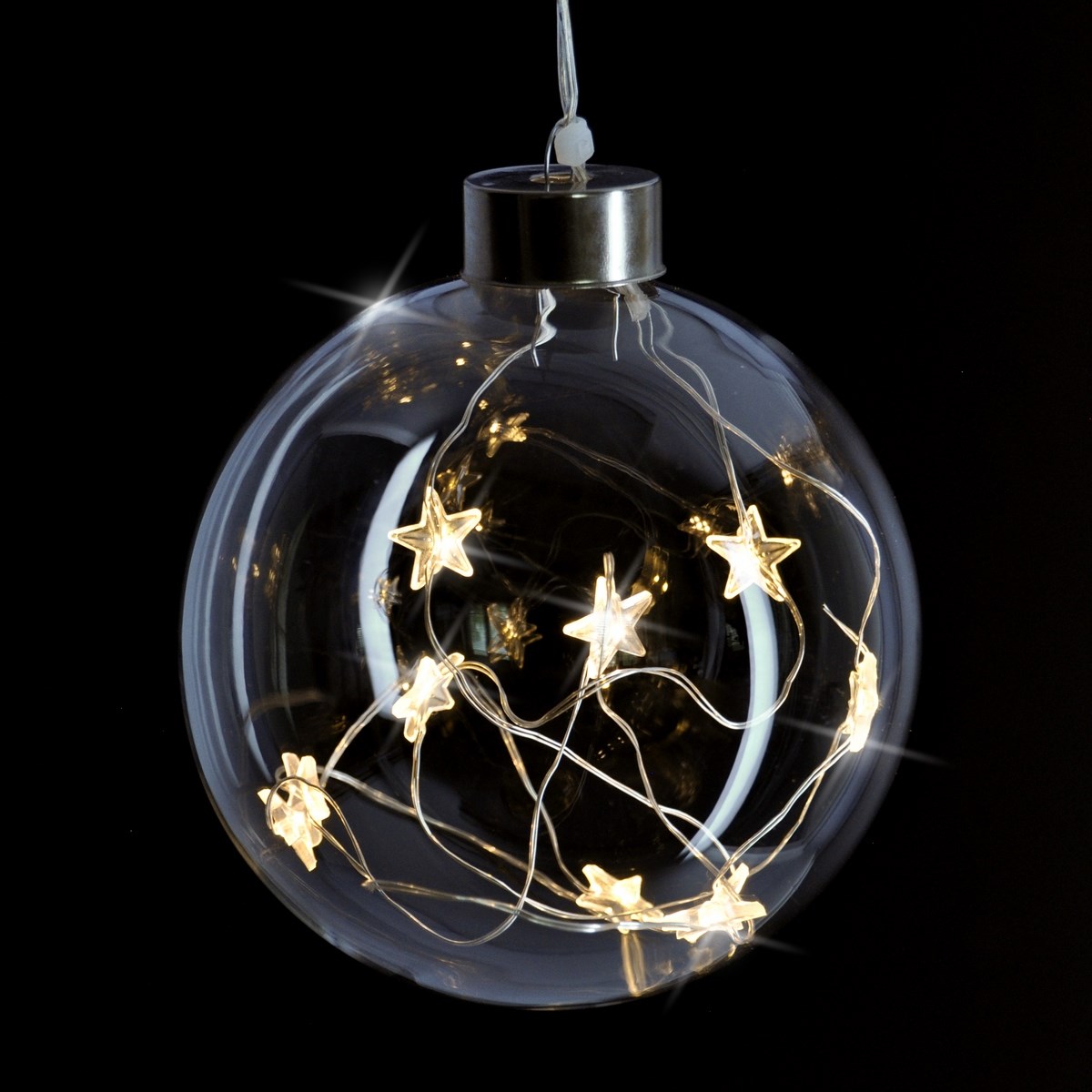 Solight 1V204 karácsonyi üvegdísz – gömb, 10 LED