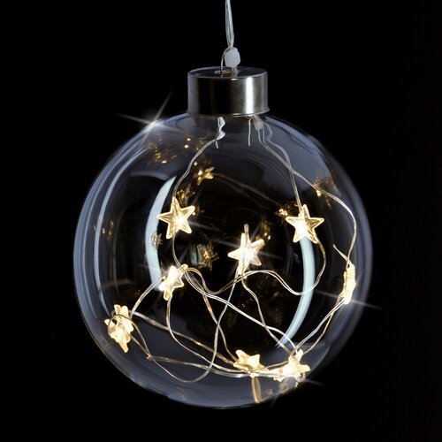 Decorațiune de Crăciun din sticlă Solight 1V204 – Glob, 10 LED-uri