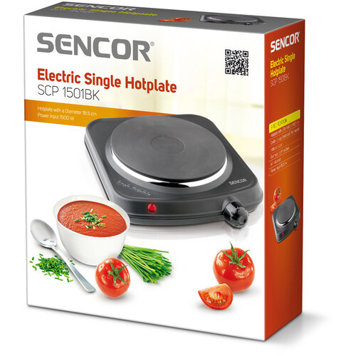 Sencor SCP 1501BK elektrický jednoplotýnkový  vařič, černá