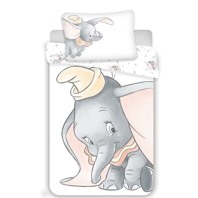 Dziecięca pościel bawełniana do łóżeczka Dumbo grey baby, 100 x 135 cm, 40 x 60 cm