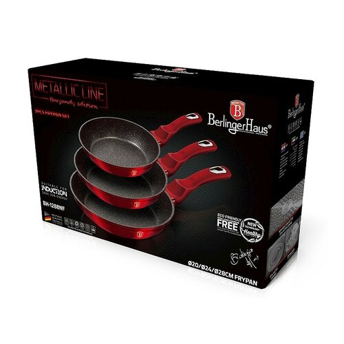 Berlinger Haus 3-delni set ponev Burgundy MetallicLine