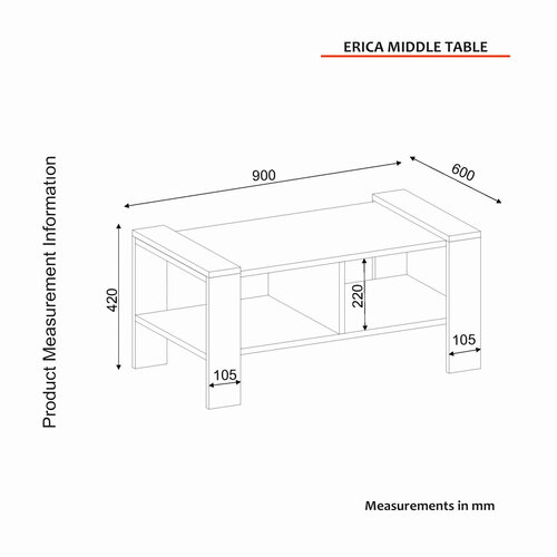 Măsuță de cafea Erica White Walnut