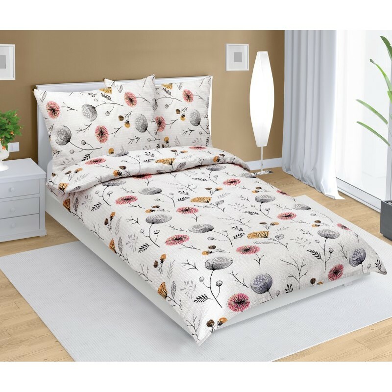 Bellatex Pościel krepa Makovice beżowa, 140 x 200,70 x 90 cm, 140 x 200 cm, 70 x 90 cm