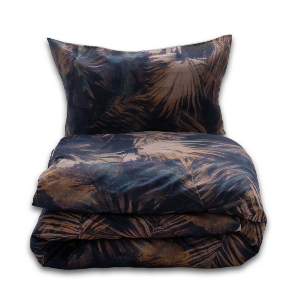 Obliečky zo zmesi bavlny a ľanu Vodné listy, 220 x 200 cm, 2 ks 70 x 80 cm