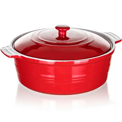 Banquet Forma do zapiekania okrągła z pokrywką Culinaria Red 3 l