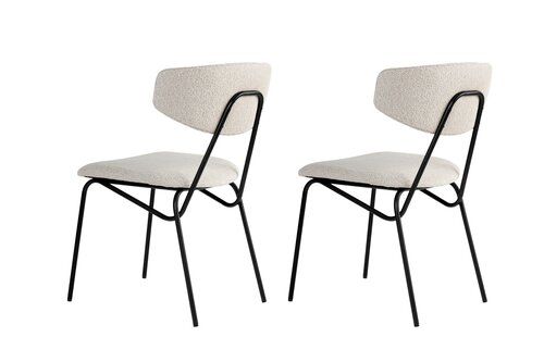 Set de scaune de sufragerie Nancy White and Black,2 buc.