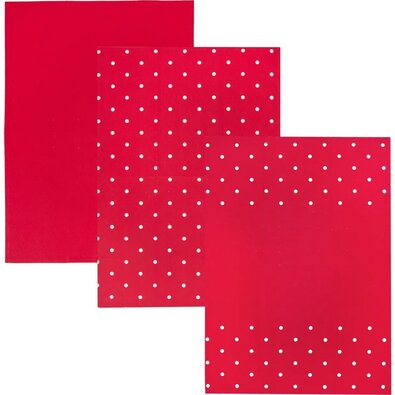 Geschirrtuch Dot Rot, 50 x 70 cm , Set 3 Stück