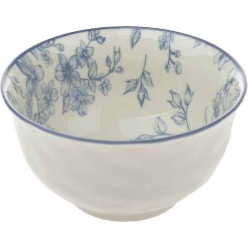 Set de 6 boluri din ceramică Flori delicate 11.5 cm, albastru