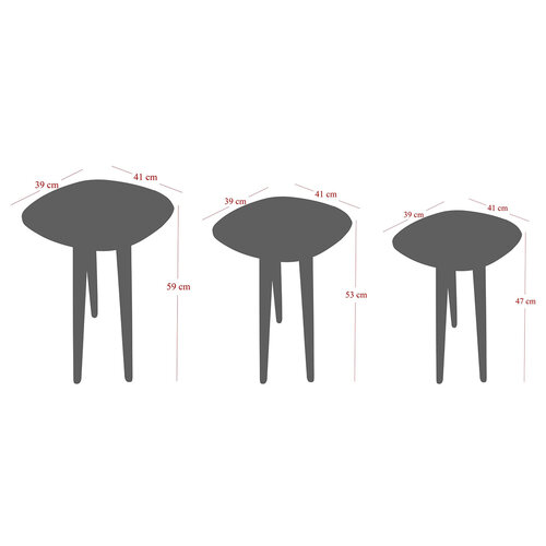 Stolik do odkładania Nadva, 3 szt.