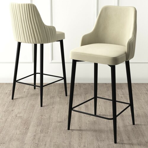 Barstuhl-Set Enox Cream and Black, 2 Stück