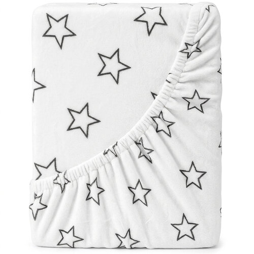 4Home Mikroflanell-Laken Stars Grey, 90 x 200 cm