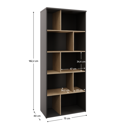 Bibliotecă ADAPO 02, antracit