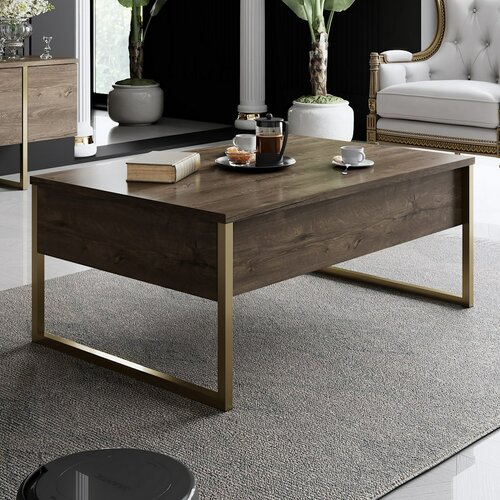 Konferenční stolek Luxe Walnut and Gold