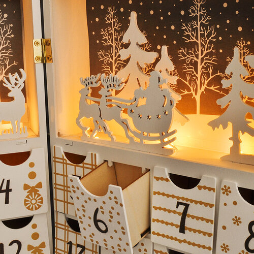 Calendar de Advent Solight LED Carte, 8x LED, 40 x30 cm, 2x AAA