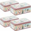 Set de 4 cutii metalice de Crăciun Holly Jolly, 16