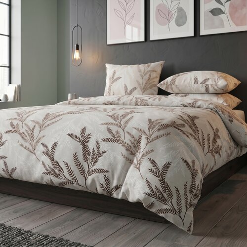 Kvalitex Satin-Bettwäsche Luxury Collection Oksia beige, 140 x 220 cm, 70 x 90 cm
