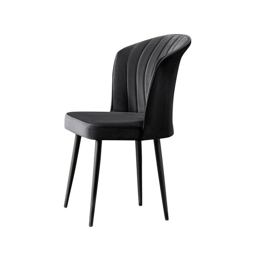 Set de scaune de sufragerie Rubi Black and Black,4 buc.