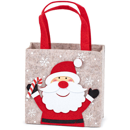 Bożonarodzeniowy koszyk z filcu Mikołaj, 18 x 8 x 18 cm