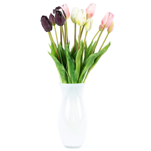 Mű tulipán csokor rózsaszín, 48 cm