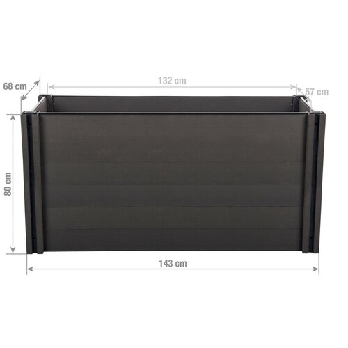 Podwyższona grządka G21 Crop 143 x 68 x 80, WPC,eben