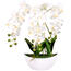 Orchidea sztuczna w doniczce biały, 21 kwiatów, 60 cm