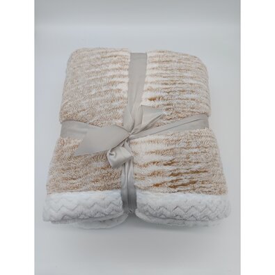 Decke in Lammfelloptik Marmor Beige, 150 x 200 cm