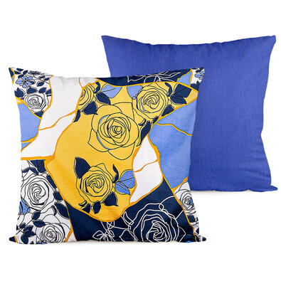 4Home Kopfkissenbezug Blau Rose, 40 x 40 cm, 2-er Set