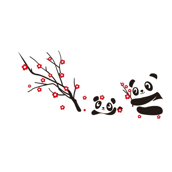 Samolepiaca dekorácia zamilovaná panda,