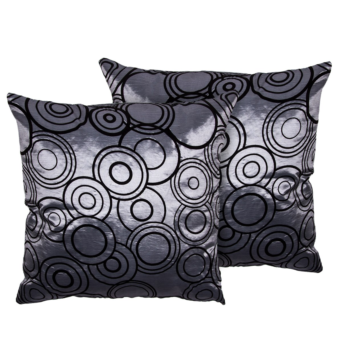Jahu Obliečka na vankúšik Basic Kruhy sivá, 40 x 40 cm, sada 2 ks